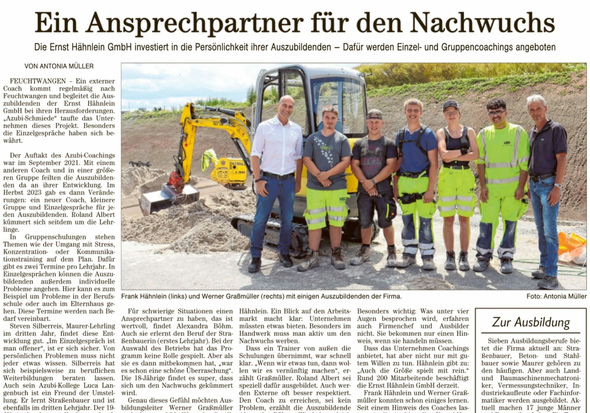 Bericht aus Fränkischer Landeszeitung Juli 2024
